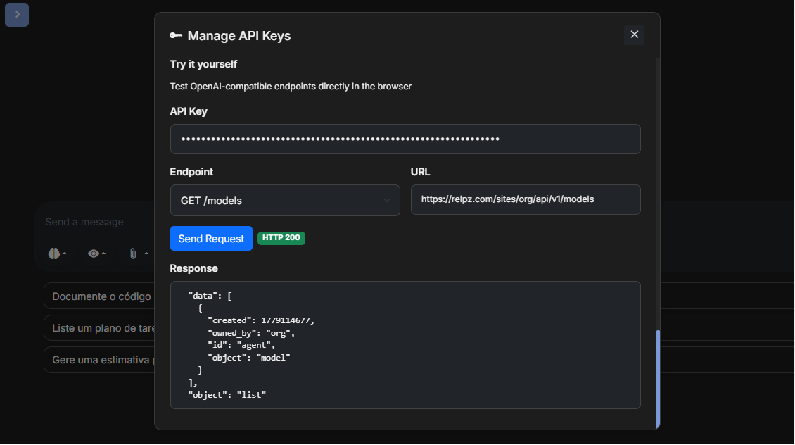 List of available API models